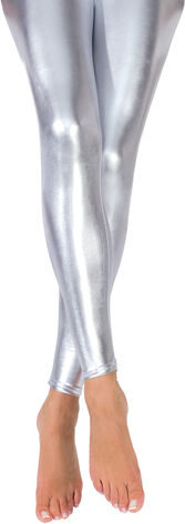 Lack-Leggings, silber