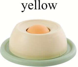 Inspire Daily Merch Interactive Cat Slow Feeder Toy Non Tipping Self Play Snack Plate For Cats With Dental Health Licking Fun yellow