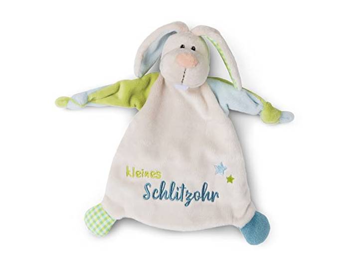 NICI Schmusetuch Hase Kleines Schlitzohr 25x25 cm – Schnuffeltuch ab 0+ Monaten – Kuscheltuch für Babys & Kleinkinder – Baby Kuscheltier/Schnuffeltuch – Schmusetuch für Mädchen & Jungen