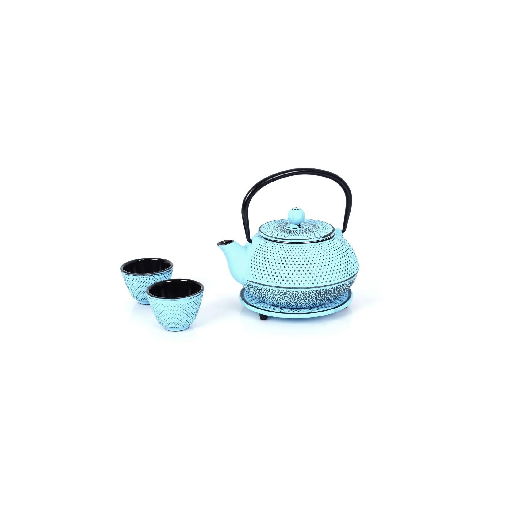 Teeservice aus Gusseisen hellblau 0,8L