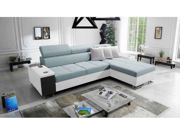 Kaiser Möbel Ecksofa Bequemes mit Schlaffunktion MORENA I MINI Doppelfarbe