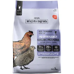 Wiejska Zagroda Trockenfutter für kastrierte Katzen – Huhn mit Wachtel (für ausgewachsene Katzen) 3kg