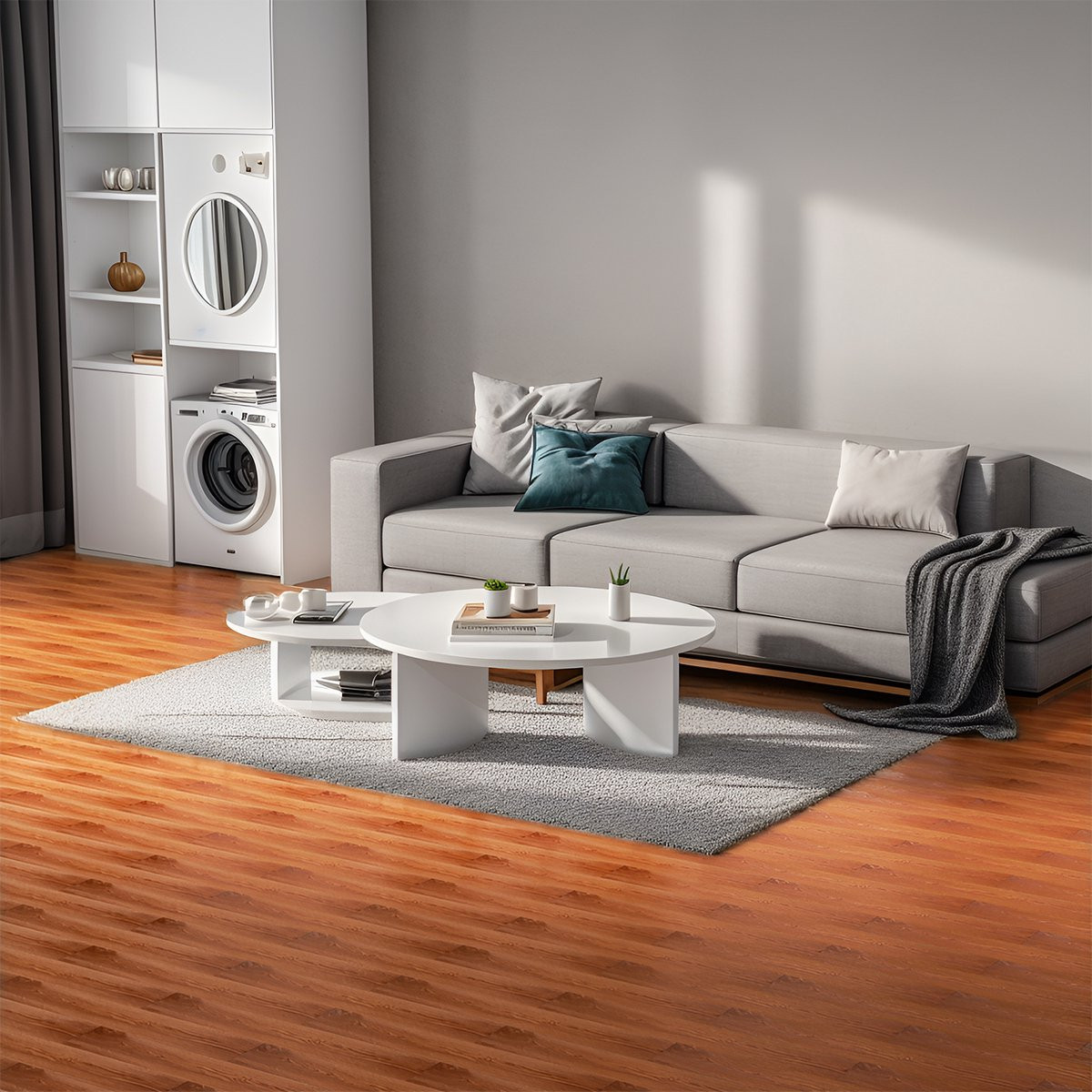 Zelfklevende PVC laminaat vloer set in warm bruin met houtlook, 6 m² (42 stuks)