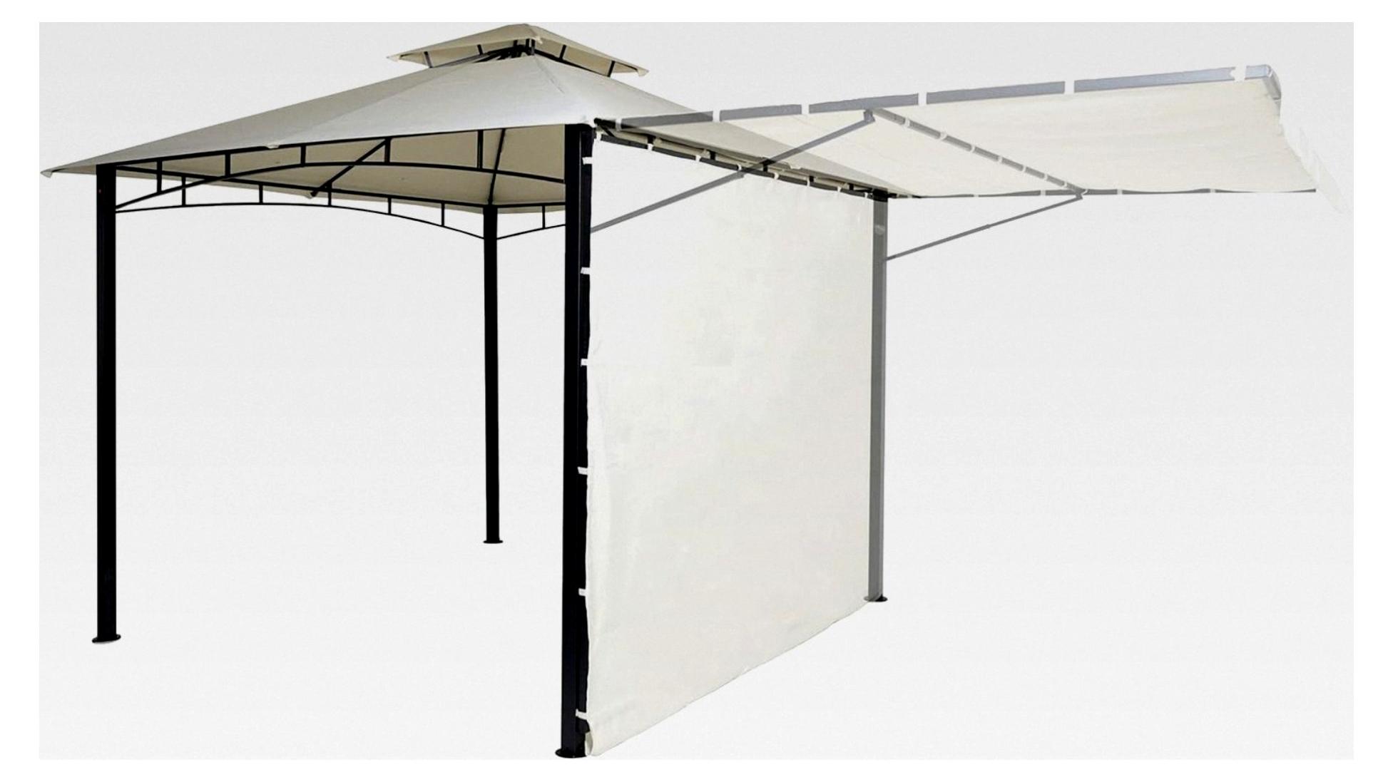 Pergola, Garten Pavillon, Stahl bewegliche Seitenwand 2,5x2,5m - Creme-beige