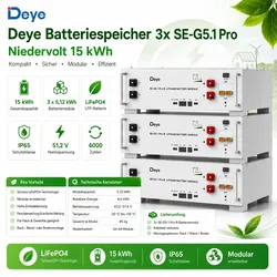 Deye  LV  Batteriespeicher  SE-G5.1  Pro-B  Niedervolt  Set  15.3  KWh  LiFePO4