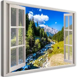 WANDBILD fensterblick berge natur landschaft