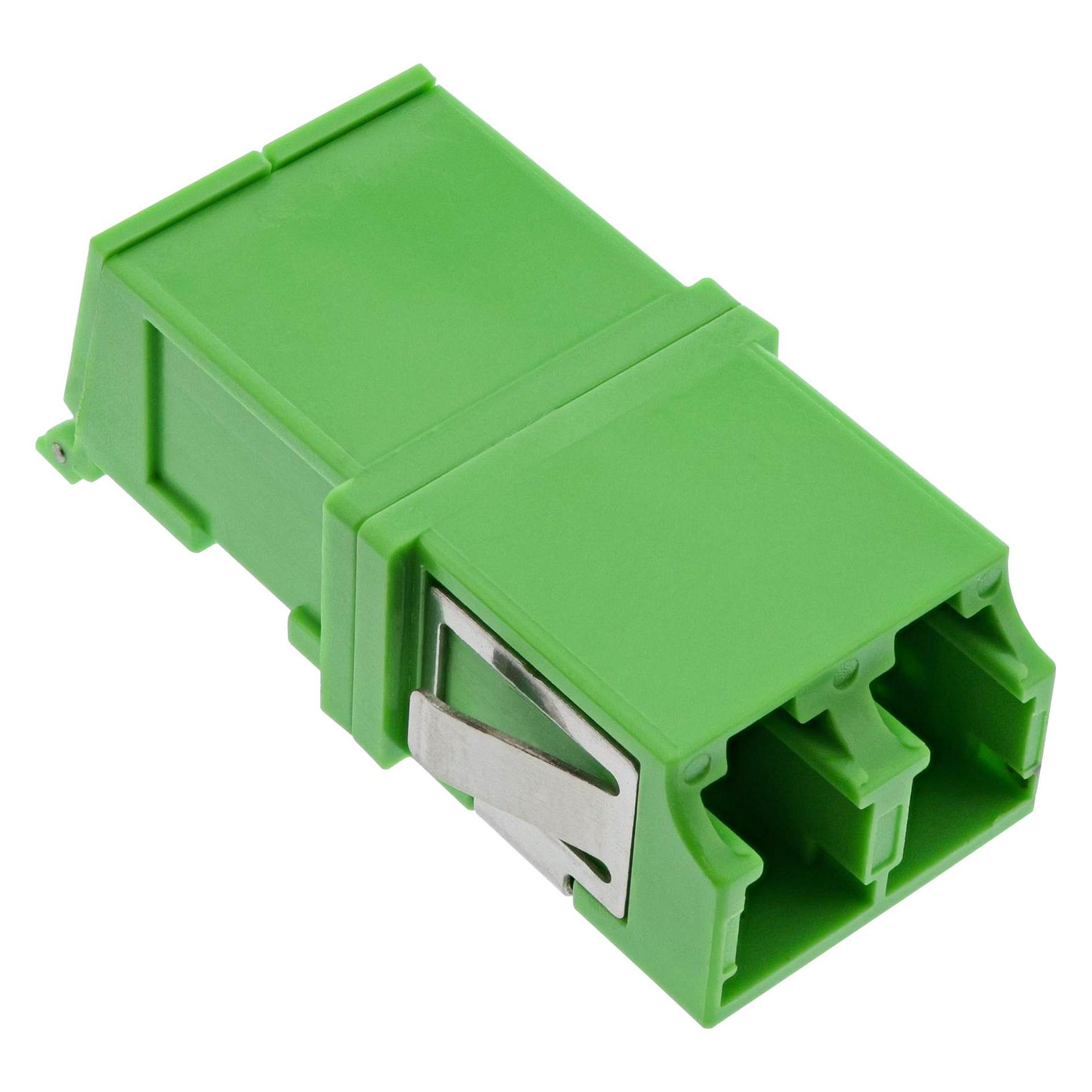 InLine LWL Kupplung, Duplex LC/LC, singlemode grün, Keramik-Hülse, mit Shutter (Netzwerk Kupplung) (89989O)