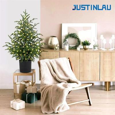 Uplifted Finds JUSTINLAU 2FT Artificial Norfolk Pine Cypress Tree Potted Tabletop Faux Holiday Decor norfolk Pine A