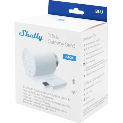 Shelly Shelly BLU TRV Heizkörperthermostat Einzelpackung Gateway, Heizkörperthermostat Bluetooth Low Energy, Wi-Fi