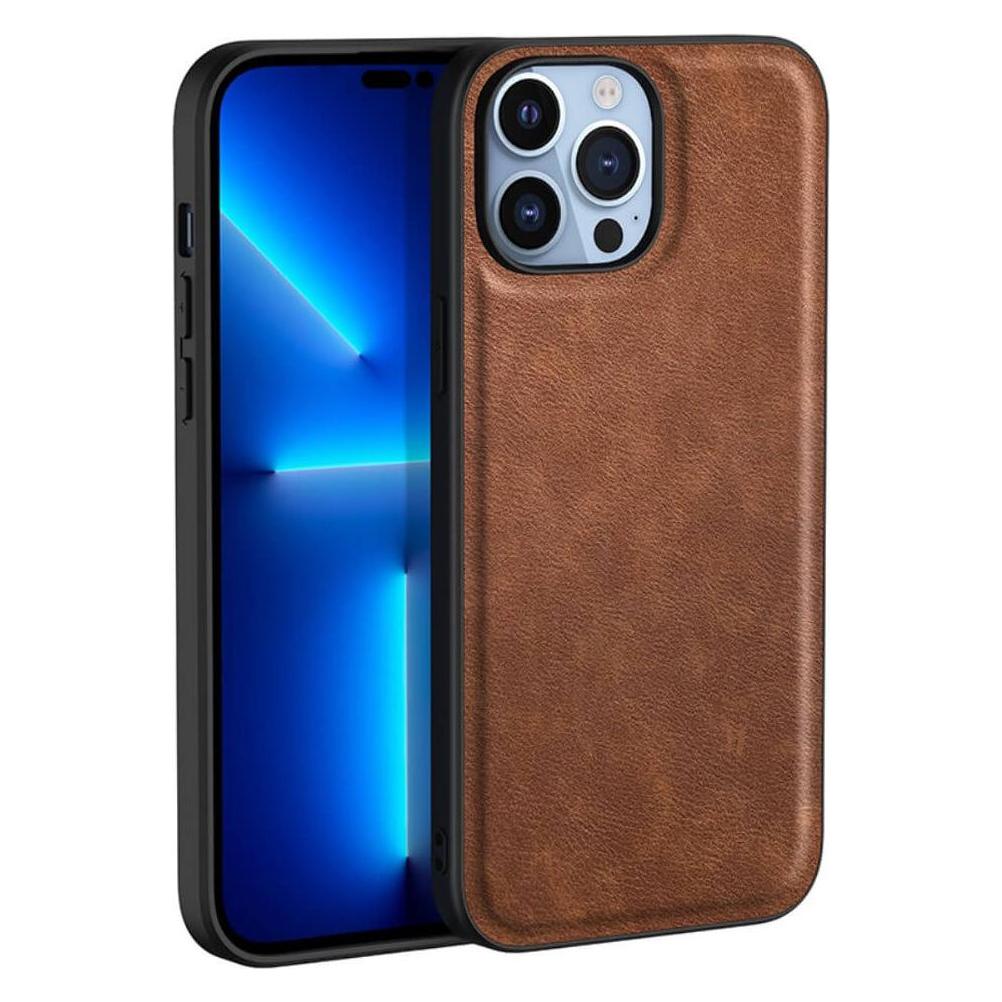 Cover-Discount iPhone 15 Pro - Retro Schutzhülle mit Kunstleder braun (Apple iPhone 15 Pro) (660156944B)