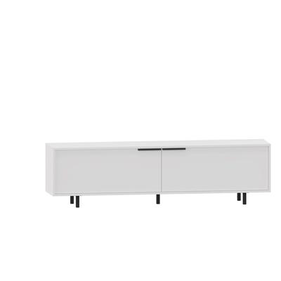 Lowboard OTTO HOME "Dinant TV-Board mit 2 Klappen und Kabeldurchführung, Metallgriffe", weiß, B:180cm H:50cm T:38cm, Holzwerkstoff, Sideboards, Lowboard, TV-Kommode mit 2 Klappen, Kabeldurchführung, Breite 150 cm, Höhe 50 cm