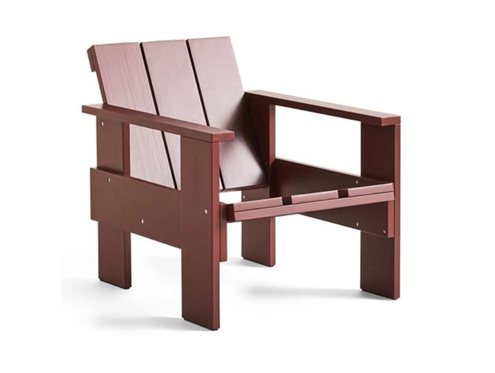 HAY Crate Lounge-Stuhl Kiefernholz lackiert Iron red