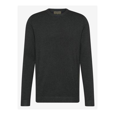 Rundhalspullover BENVENUTO. "BENVENUTO. Pullover AMOS", Herren, Gr. M, anthrazit, Pullover Rundhalspullover, mit weichem Strickmaterial