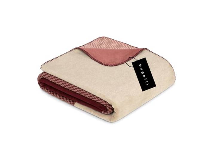 bugatti Decke 150x200 cm - Baumwollmix, warm & waschbar, Kuscheldecke Beere mit tollem Muster