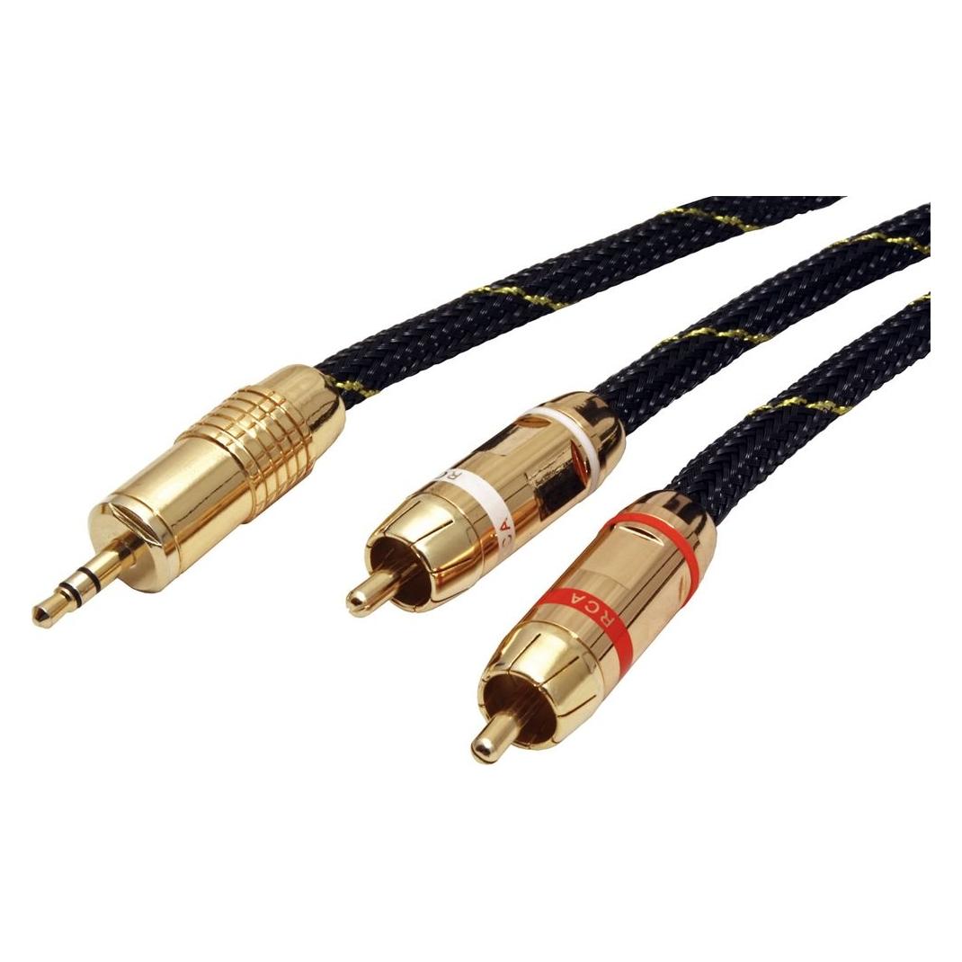 Roline GOLD Stereo-Klinke Stereo-Cinch (2.50 m, AUX Kabel, Cinch Kabel) (11.09.4273)