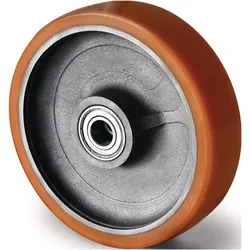 Tecwerk, Möbelrollen, Ersatzrad Rad-Ø 160 mm Tragfähigkeit 800 kg Polyurethan/Guss Nabenlänge 60 mm