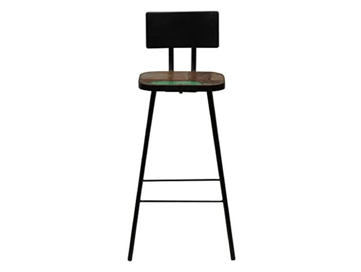 HGPOTUY Barhocker 4 STK. Massives Altholz Stahlrahmen kstil, industrieller Charme, Holzmaserungen, Fußstützen, max. 110 kg, einfache Montage, zufällige Farben