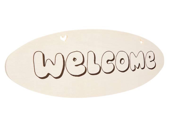 Oecoplan Türschild Welcome in Holzoptik