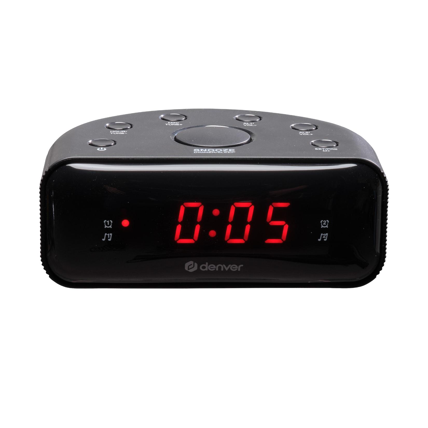 Denver CR-430 digitaler FM-Radiowecker, Dual-Alarm mit Snooze, schwarz