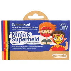 Schminkset - Ninja & Superheld schwarz/rot/gold