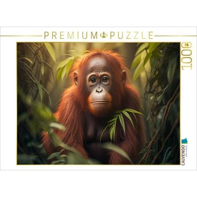 CALVENDO Puzzle Orang-Utan in seinem Zuhause | 1000 Teile Lege-Größe 64x48cm Foto-Puzzle für glückliche Stunden