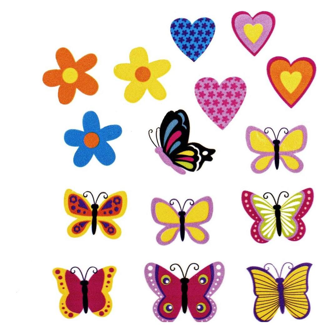 Glorex Moosgummi Sticker Schmetterlinge 27-teilig, selbstklebend (27 Sticker) (62247714)