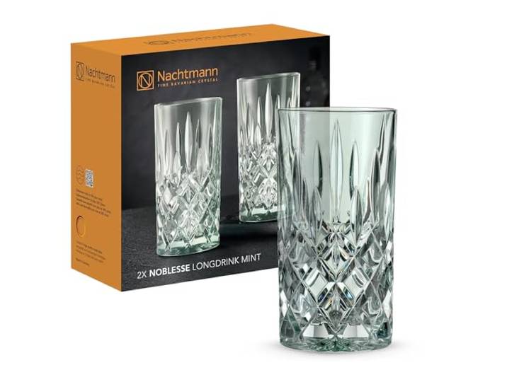 Nachtmann Noblesse 105712 Lot de 2 verres à long drink en cristal vert menthe 395 ml