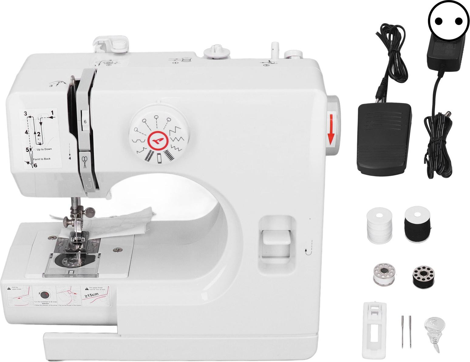 Gistuch Mini-naaimachine met 12 steken, multifunctionele elektrische machine voor thuisgebruik