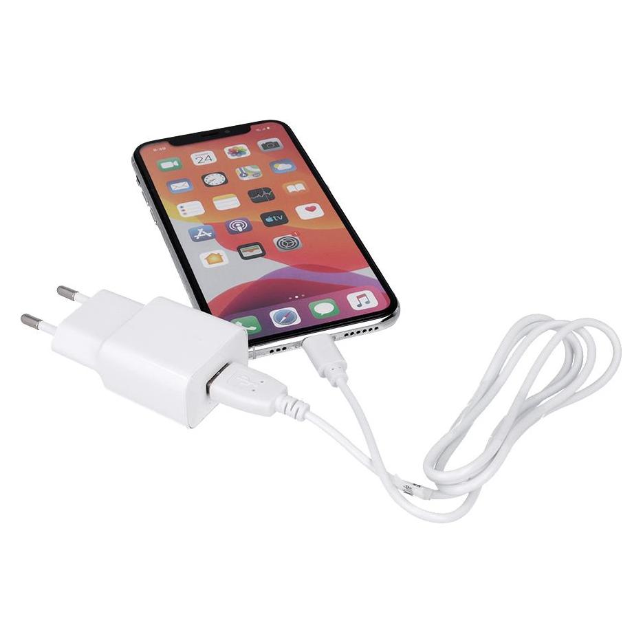 Maxlife MXTC-01 Ladegerät 1x USB 2.1A weiss + Lightning Kabel (10.50 W, 1 Port) (OEM001530)