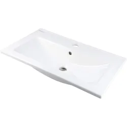 Deante, Waschbecken, Einbauwaschbecken aus Keramik mit Armaturplatz (360 mm, 615 mm)