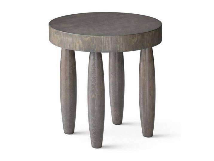 JVmoebel Beistelltisch Beistelltisch Grau Moderner Stil Holzbeine Holzplatte Runder Tisch, Made in Europa
