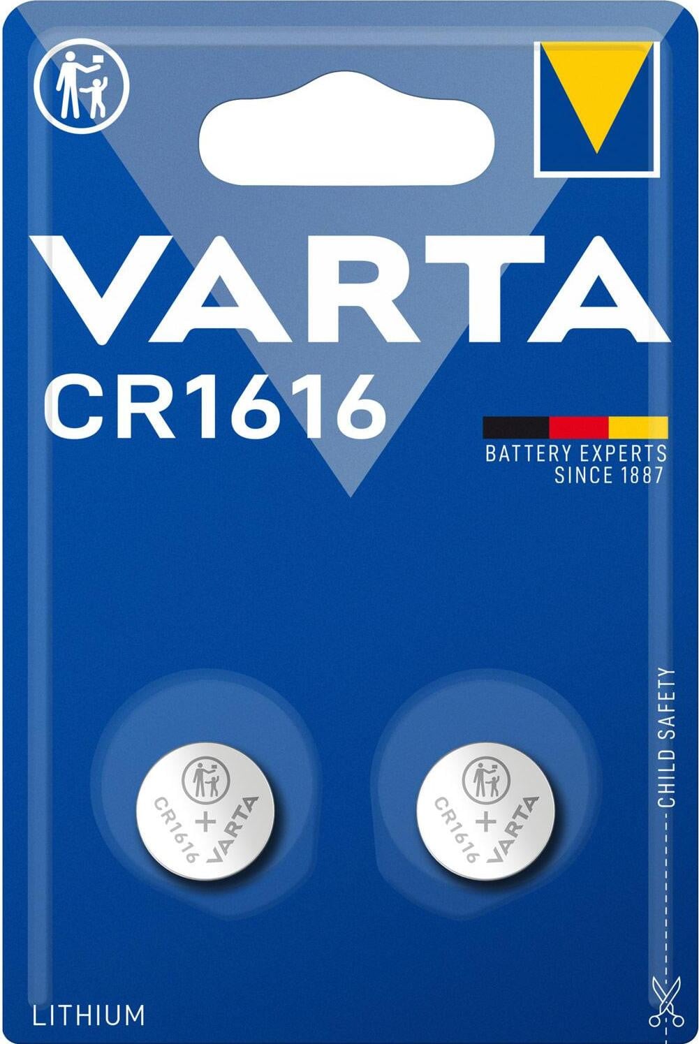 Varta CR1616 Oplaadbare Lithium Batterij 3V, 2 stuks