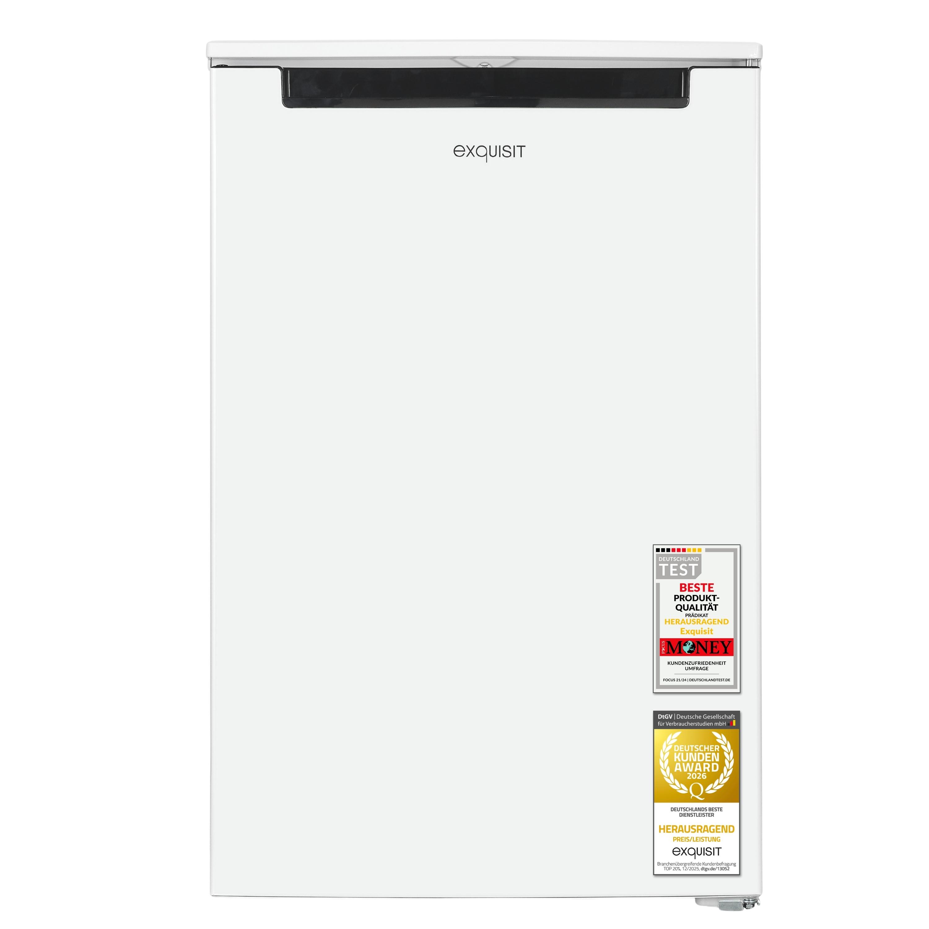 Exquisit Gefrierschrank GS81-040B weiß | 87 l Nutzinhalt | Energieeffizienzklasse B | 4-Sterne-Gefrieren | Standgerät