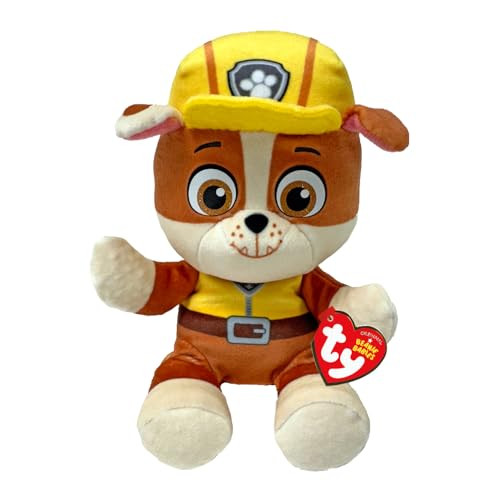 TY Paw Patrol Rubble Pluche Knuffel Beanie Baby 15 cm