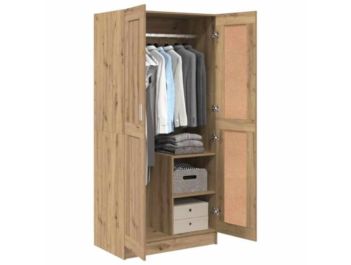 vidaXL Kleiderschrank für das Schlafzimmer – Aufbewahrung für Kleidung, Organizer, rustikale Möbel, große Montage-Lösung, praktische Abteilung