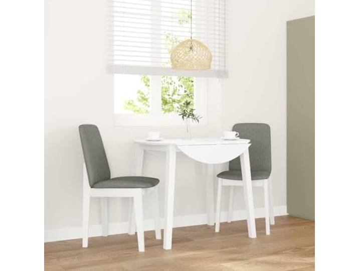 Esszimmerstühle mit Kissen, 2-teilig, weiß, Gummibaumholz Ergonomisches Design, bequeme Rückenlehne, langlebig, für Wohnzimmer oder Küche