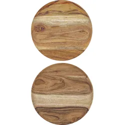 House Doctor Serviertabletts 17,5 cm rund aus Holz 2 St.
