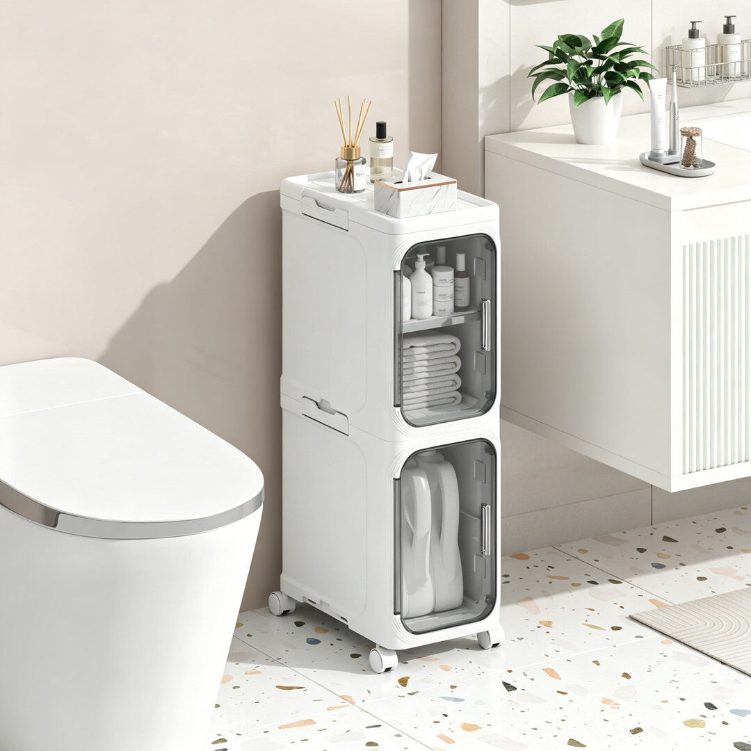 Rebrilliant Freestanding Bathroom Cabinet 68cm H X 20cm W X 33cm D