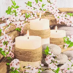 Serviette Spring Candles 20tlg. Papier Bunt