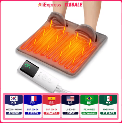 Inspire Picks Electric Foot Heating Pad With 9 Heat Levels Plush Washable Foot Warmer With Timer usb Type