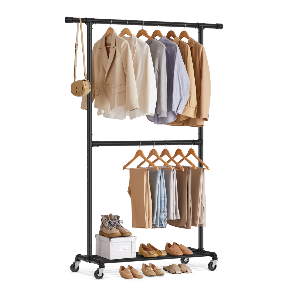 SONGMICS Kleiderstange aus Metall Schwarz B34HSR62BK