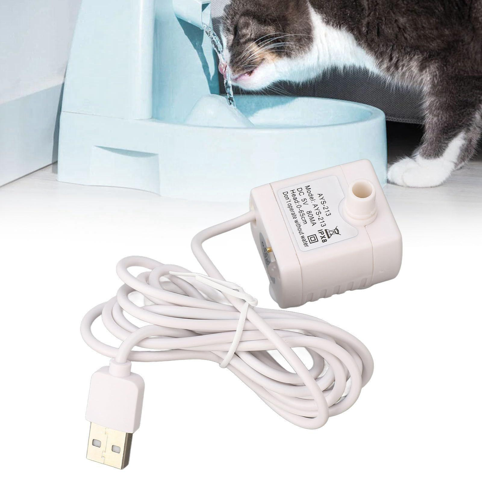 Lustrens Stille Huisdier Fontein Pomp met USB-voeding en DC Borstelloze Motor