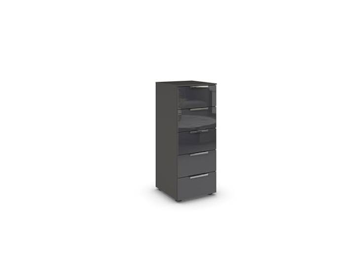 Rauch Möbel Flipp, Kommode, Farbe Glas Basalt/Graphit, Breite 40 cm