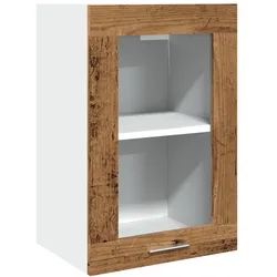 vidaXL Hängeschrank Lyon Glas Altholz-Optik 40x31x60 cm Holzwerkstoff