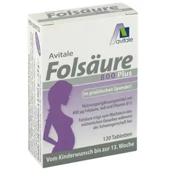 Avitale Folsäure 800 Plus B12+Jod 120 St