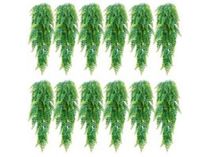 VEVOR Fougère Artificielle Tombante 81,3 cm Lot de 12, Fausse Plante Boston en Plastique pour Décoration Intérieure et Extérieure, Mur, Mariage, Maison, Porche, Jardin et Bureau, Panier non inclus