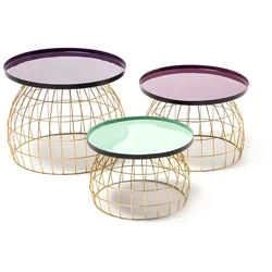 Kayoom Beistelltisch-Set Clair 250 Pflaume / Violett / Hellgrün