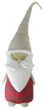 Northlight "19"" Red and White Plaid Blushing Santa Gnome Tabletop Decor"