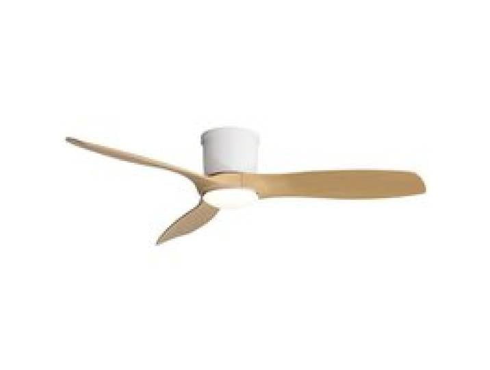 Ventilateur de plafond plat de 52 pouces avec télécommande 3 vols ABS Blanc Moteur DC réversible Course superlisse