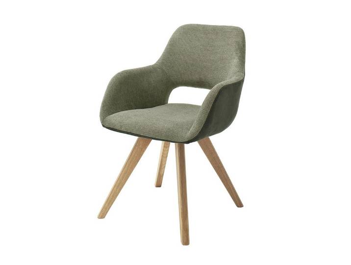 MCA living Schalenstuhl in Oliv, Stoffmix Fantasy/ Arizona - 56x86x64cm (BxHxT)